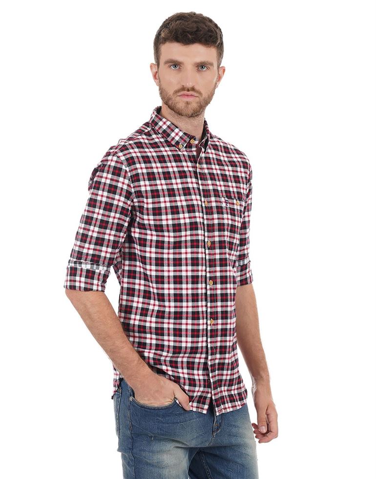 French Connection Men Casual Wear Checkered Shirt