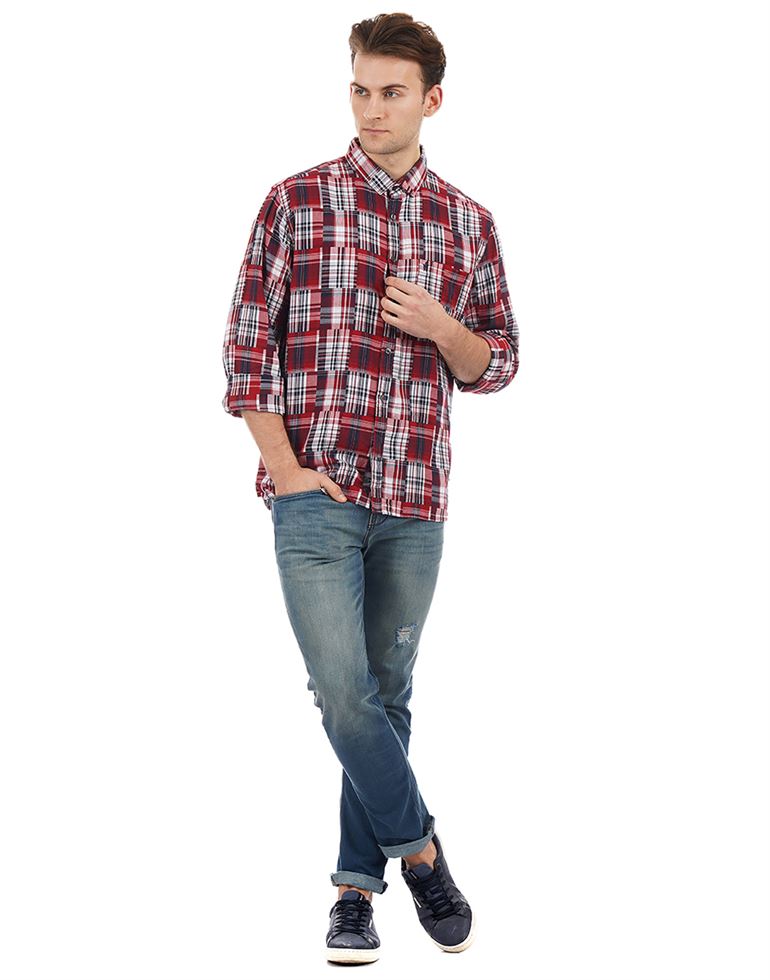 French Connection Casual Wear Checkered Men Shirt