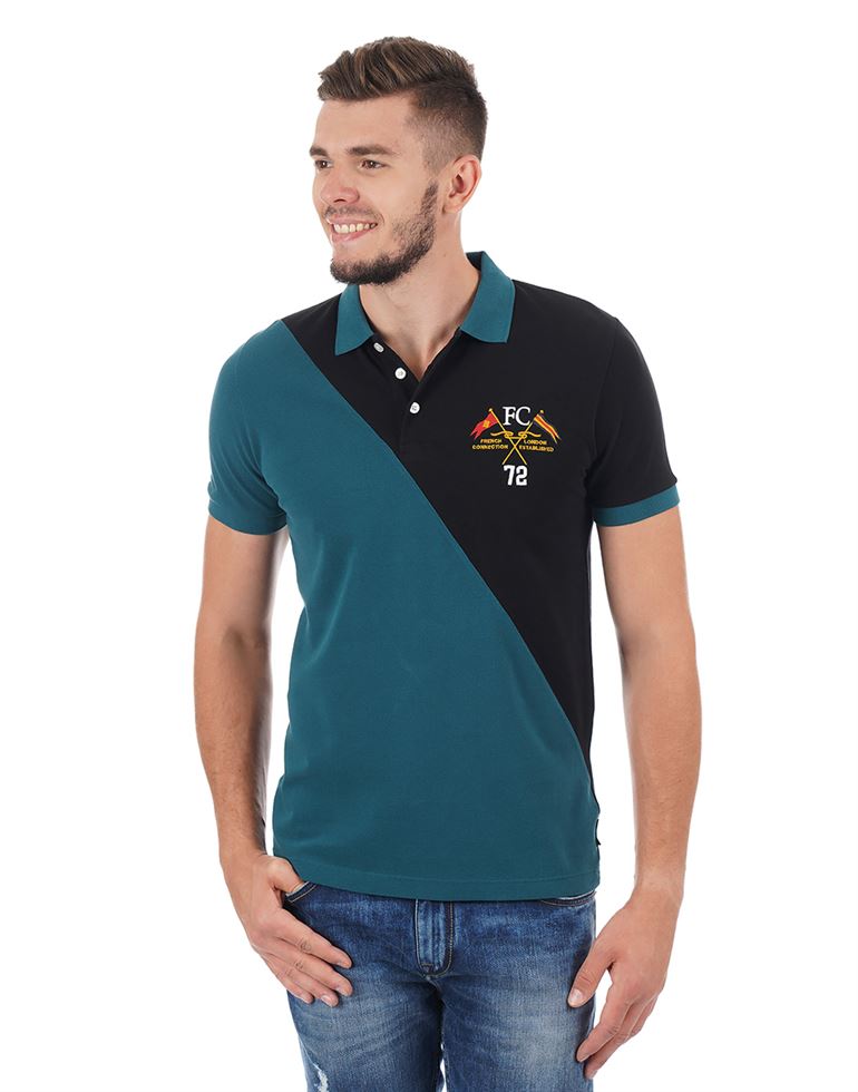 French Connection Men Casual Wear Color Block Polo T-Shirt