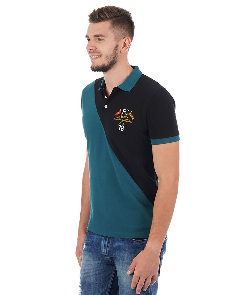 French Connection Men Casual Wear Color Block Polo T-Shirt