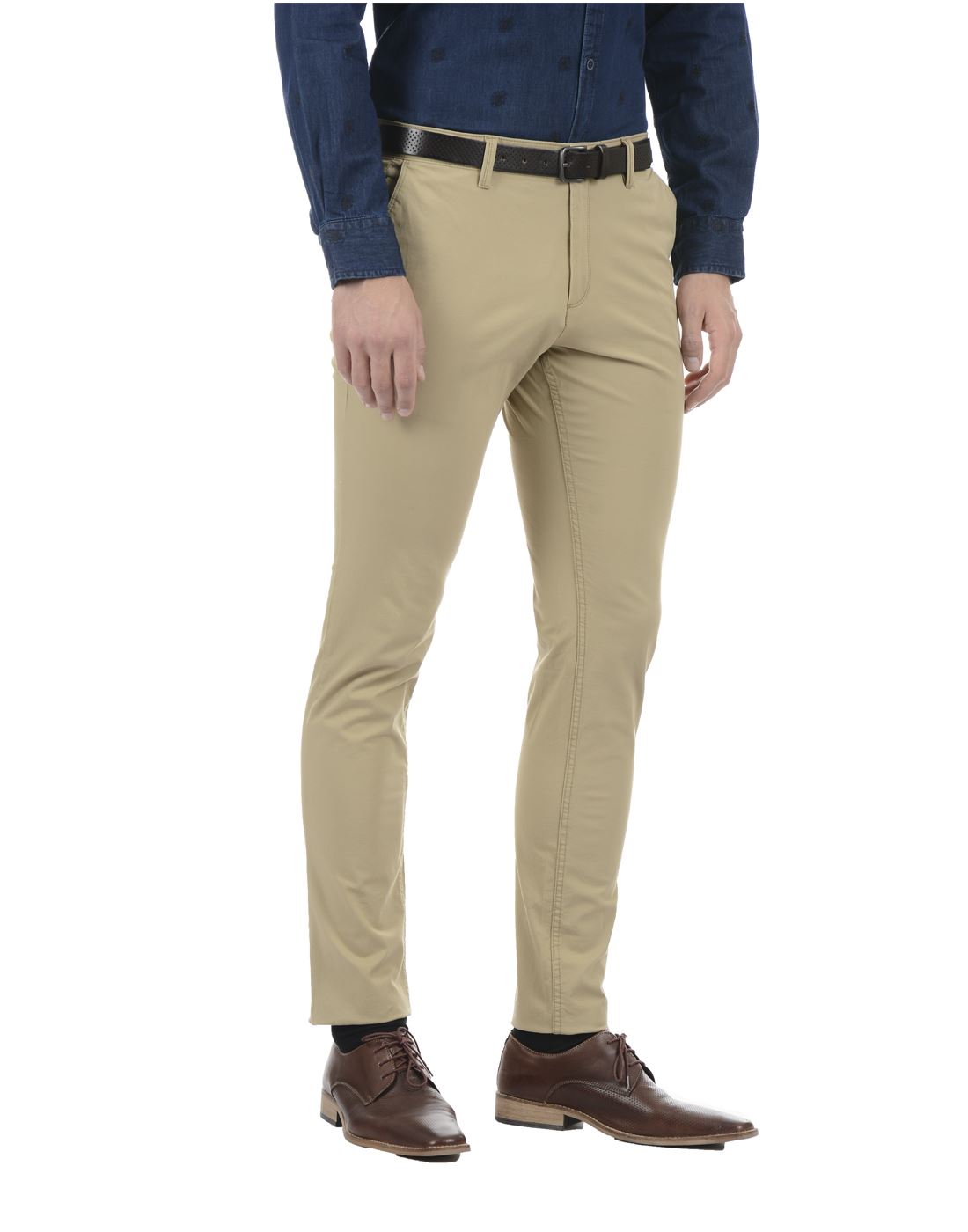 Buy Indian Terrain Men Brooklyn Slim Fit Pure Cotton Trousers - Trousers  for Men 22145512 | Myntra