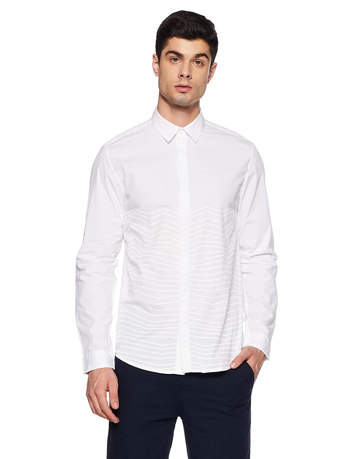 Jack & Jones Men Casual Wear Striped Shirt