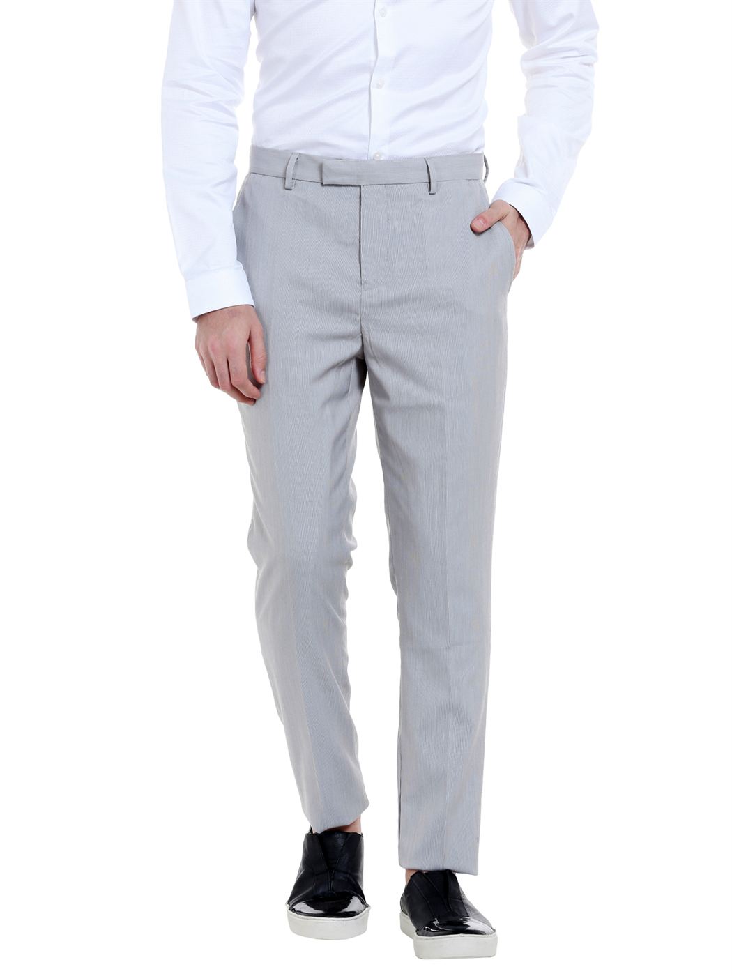 Buy Men Navy Solid Slim Fit Formal Trousers Online  301811  Peter England