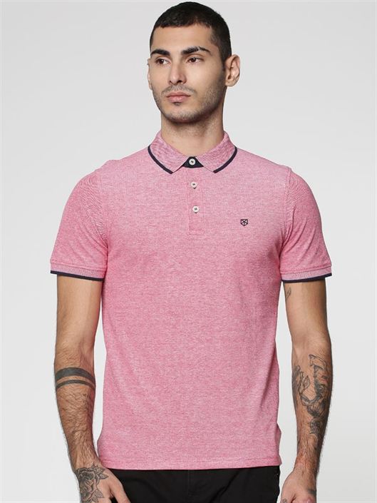 Jack & Jones Men Casual Wear Solid Polo T-Shirt