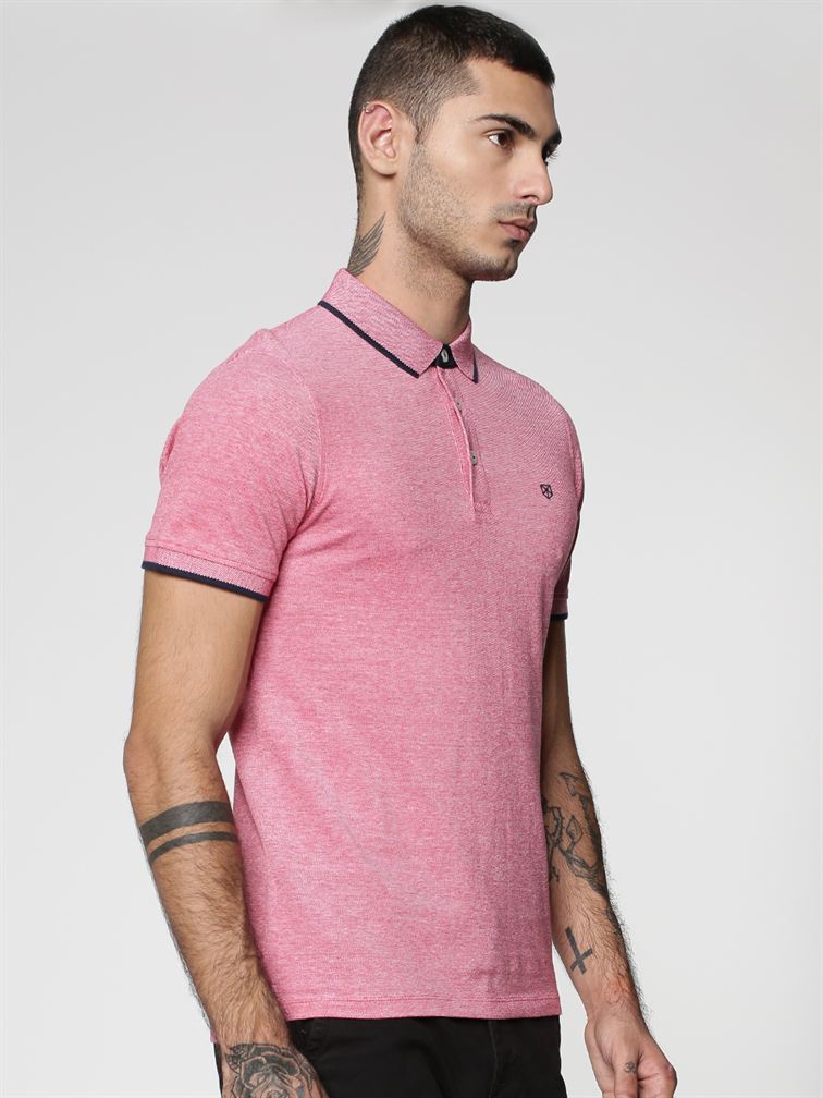 Jack & Jones Men Casual Wear Solid Polo T-Shirt