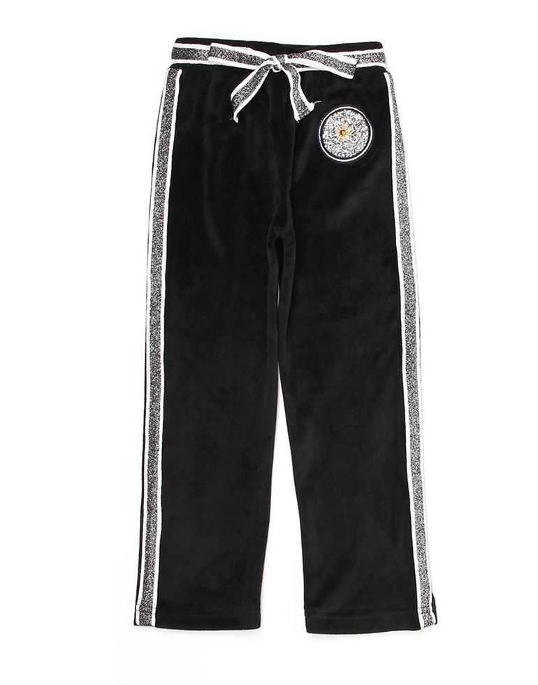 K.CO.89 Girls Black Solid Track Pants