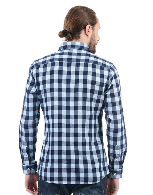 London Fog Men Casual Wear Checkered Shirt