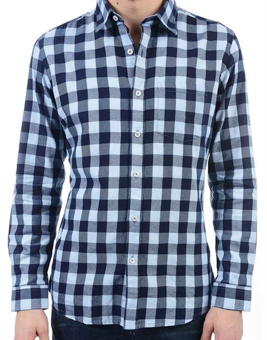 London Fog Men Casual Wear Checkered Shirt