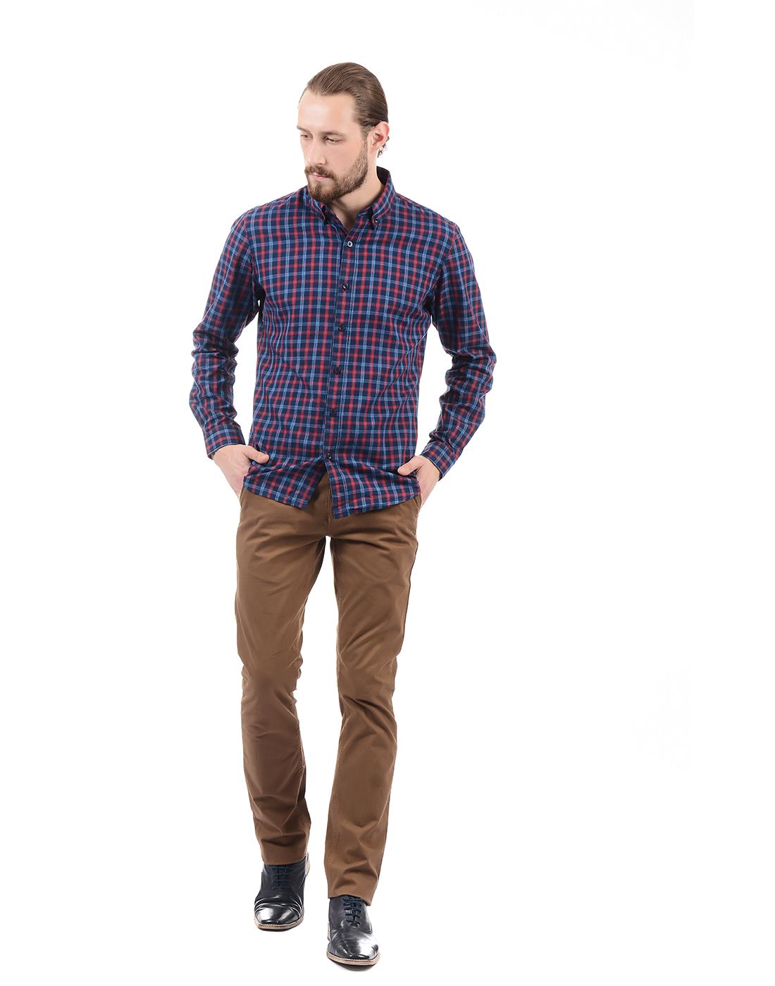 London Fog Men Casual Wear Checkered Shirt