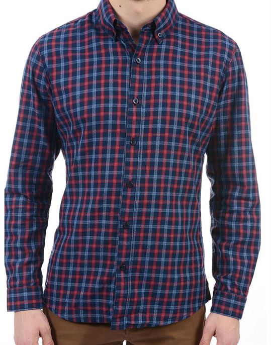 London Fog Men Casual Wear Checkered Shirt