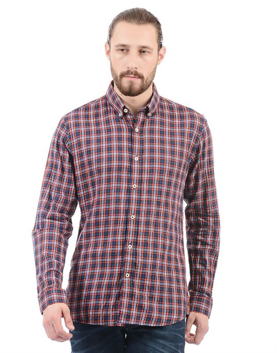 London Fog Men Casual Wear Checkered Shirt