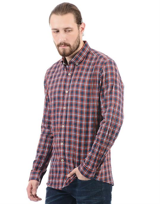 London Fog Men Casual Wear Checkered Shirt