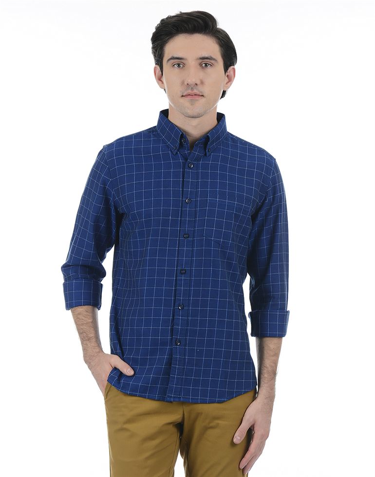 London Fog Men Casual Wear Checkered Shirt