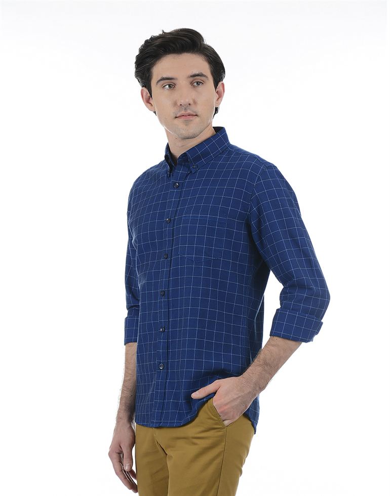 London Fog Men Casual Wear Checkered Shirt