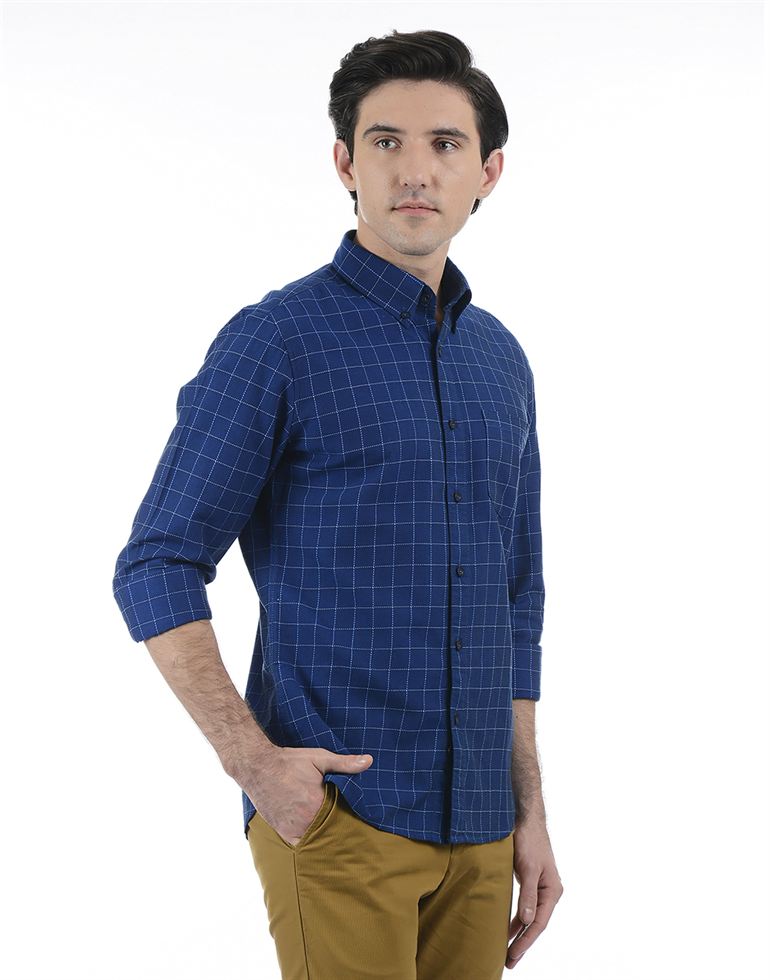 London Fog Men Casual Wear Checkered Shirt