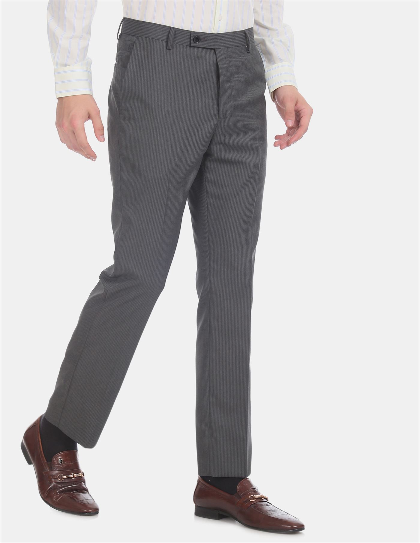 Arrow Men Formal Wear Grey Formal Trouser  Grey  157282