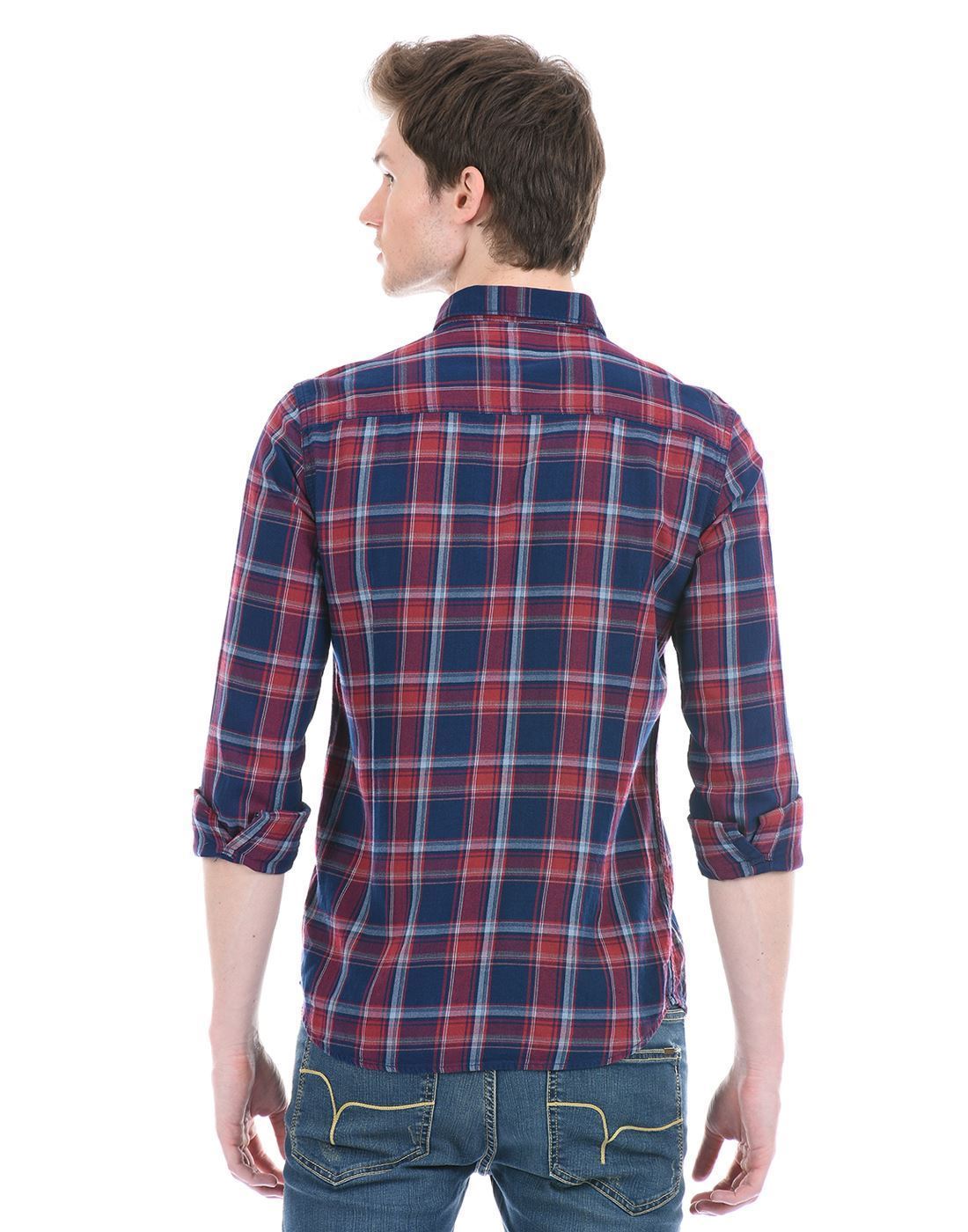 flying machine red check shirt