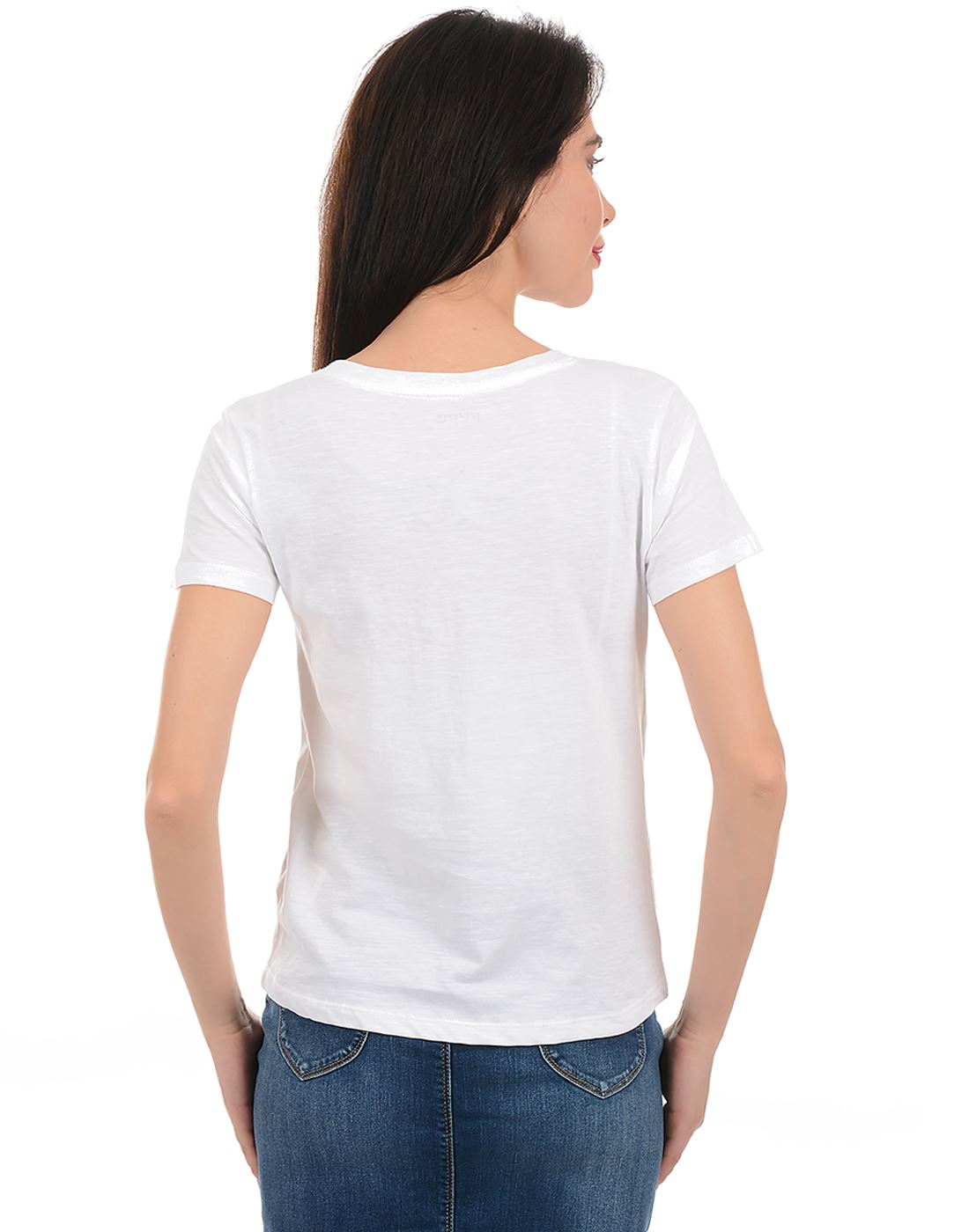 Women Off White Jeans Off Pepe Casual | Wear 107419 | White T-Shirt