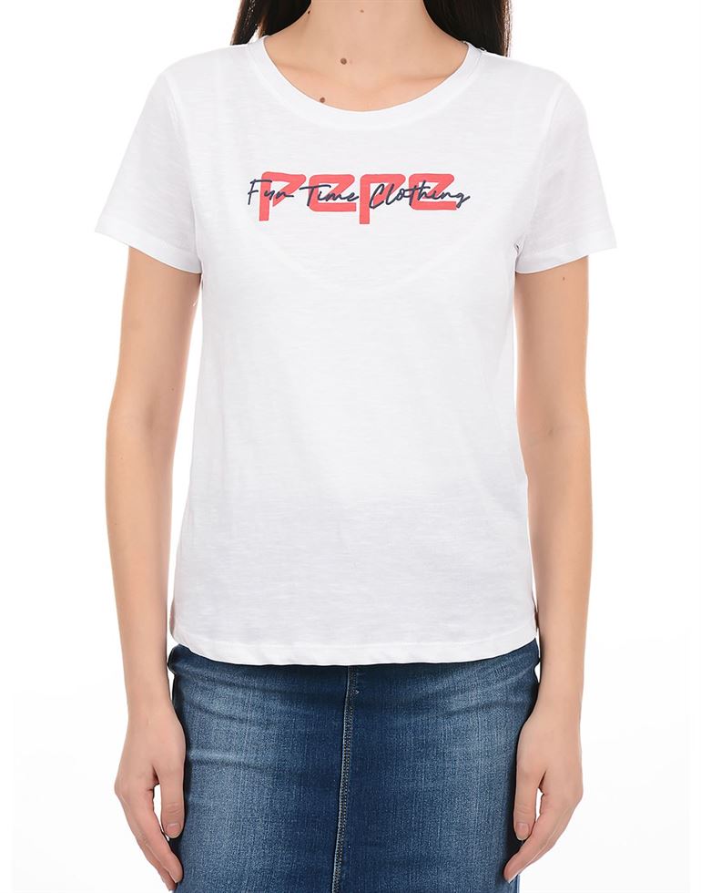 Pepe Jeans Women Casual Wear | White Off 107419 T-Shirt | Off White