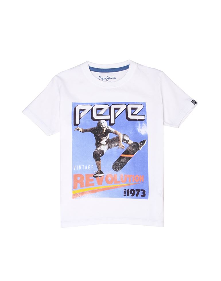 | Pepe White T-Shirt | Boys Print Jeans Graphic 121770 White