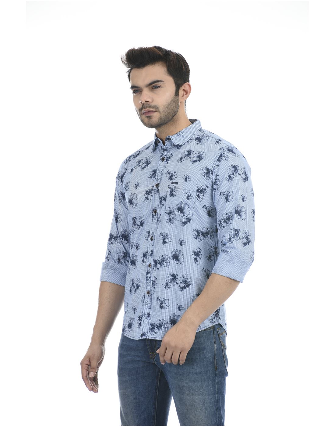 Shirt Casual | Wear Print Blue | Blue Pepe 152330 Floral Men Jeans
