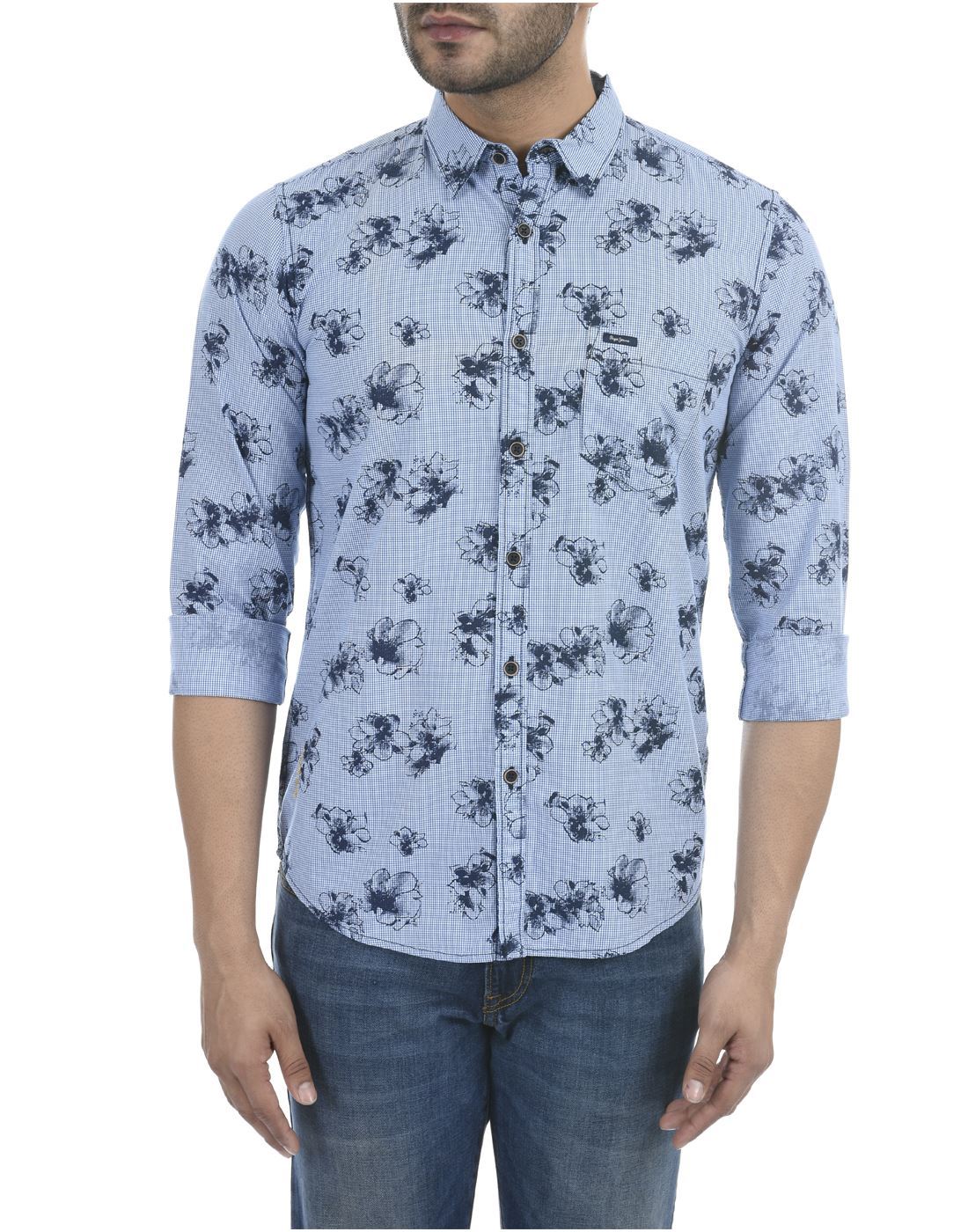 Floral Jeans Casual Blue 152330 Blue | Men Wear | Shirt Print Pepe