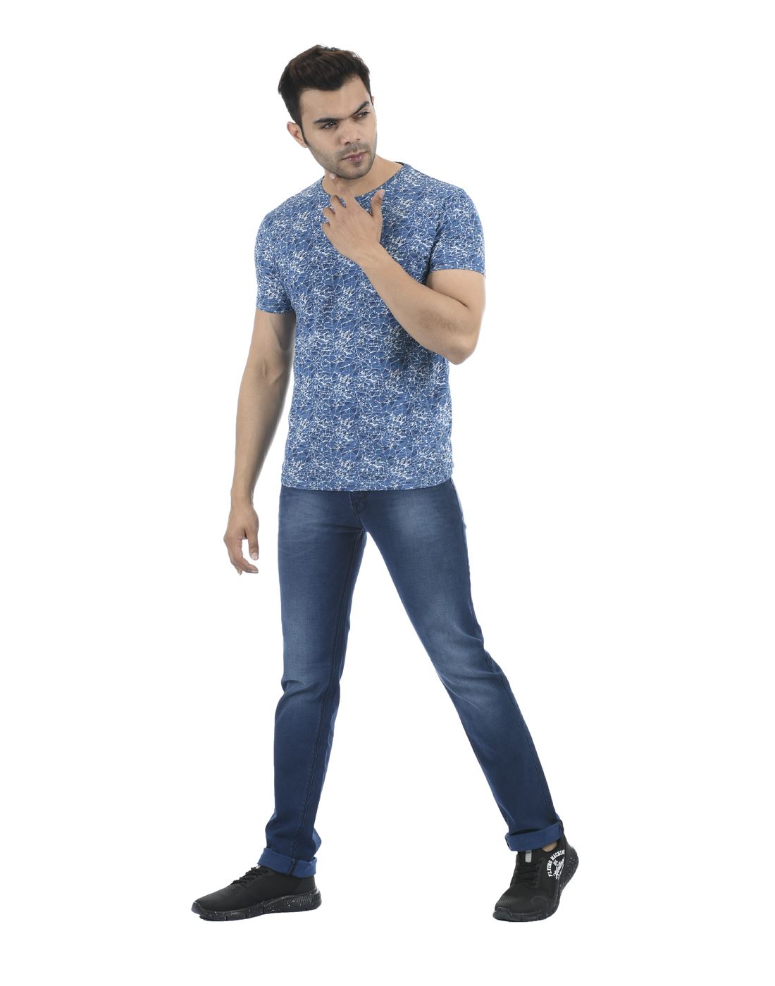 | 152380 Wear Pepe Jeans Blue T-Shirt | Blue Casual Printed Men