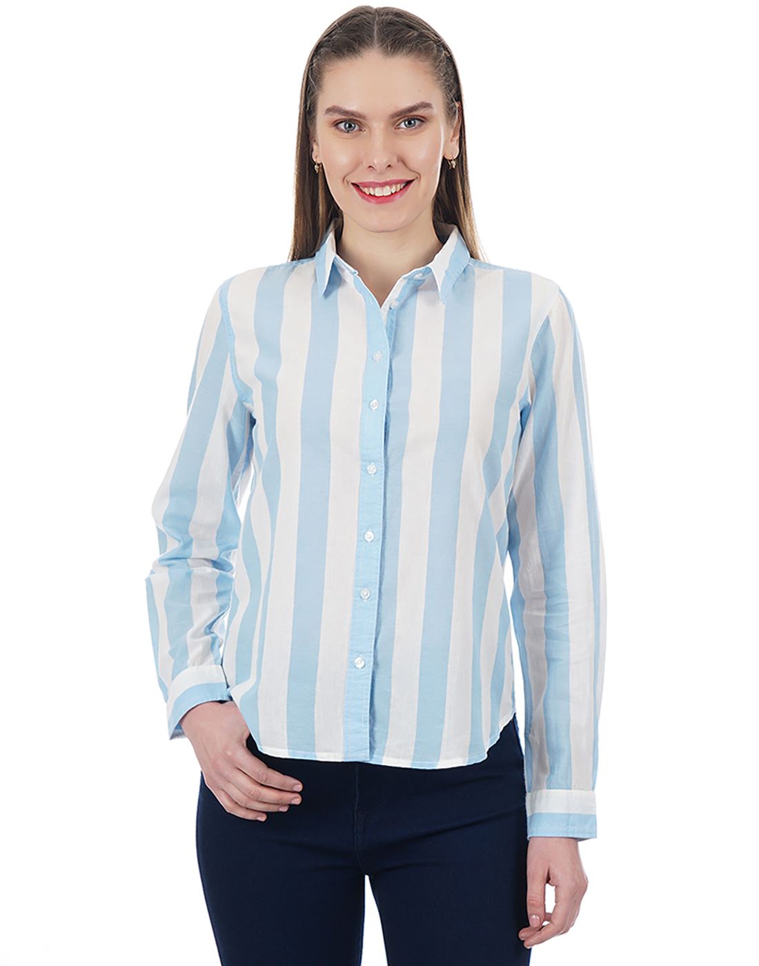 Pepe Jeans Women | 78873 | Blue KNOCKOUT Shirt Striped | Vertical