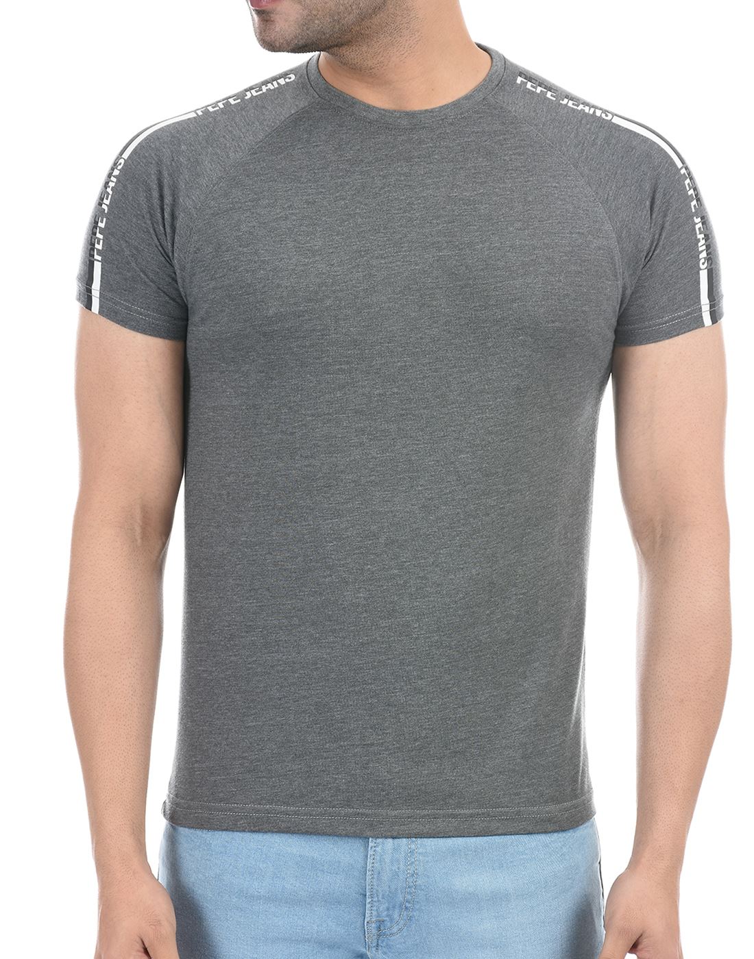 | | Men Casual Wear T-Shirt Pepe Grey Jeans Solid 144422 Grey