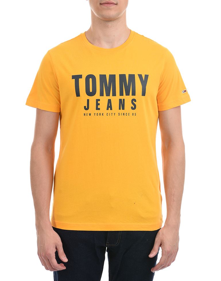 Tommy Hilfiger Men Casual Wear Yellow T-Shirt