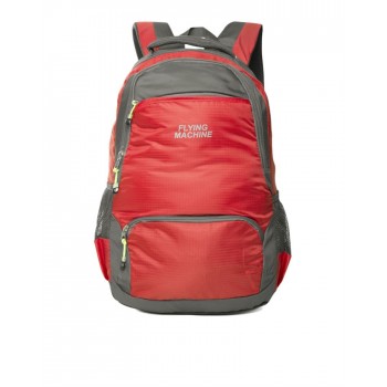 Flying Machine UniSex Red Casual Wear Backpack