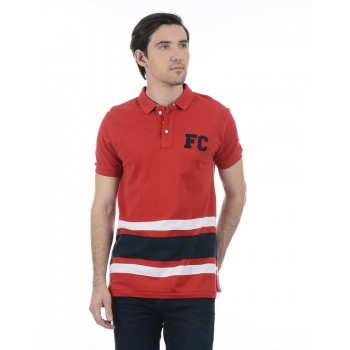 French Connection Men Casual Wear Striped Polo T-Shirt